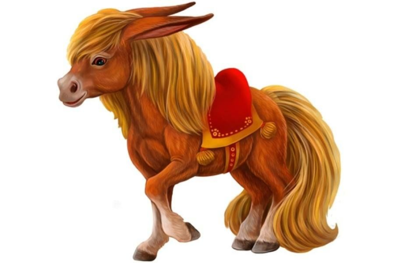 Конек горбунок на белом фоне