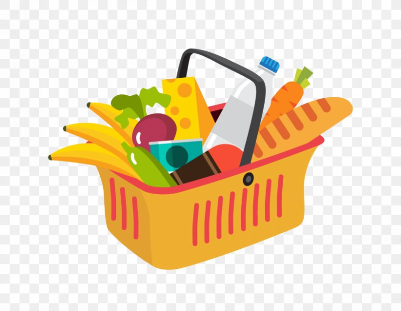 Корзина с продуктами вектор