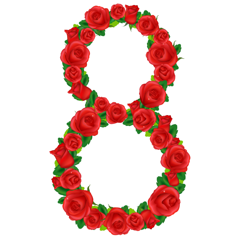 Восемь в виде цветов