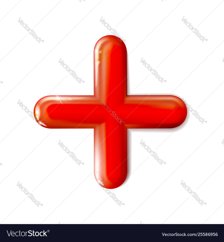 Знак плюс красный