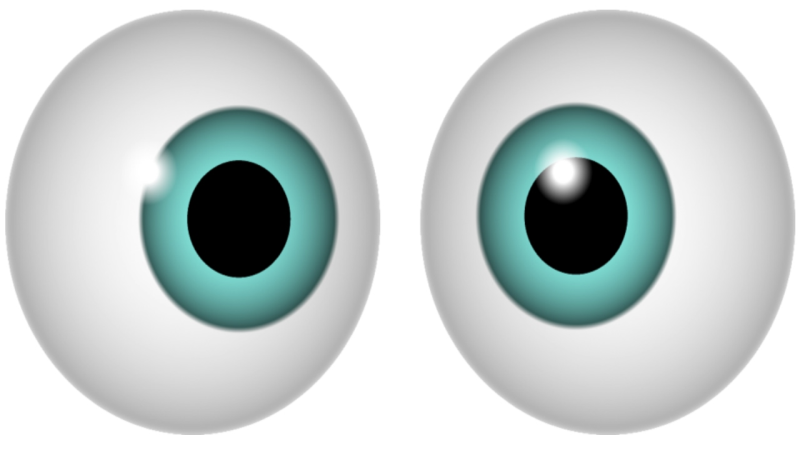 Выпученные глаза на прозрачном фоне