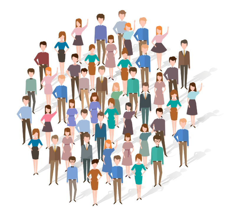 Много нарисованных людей