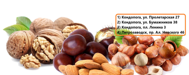 Орехи на белом фоне