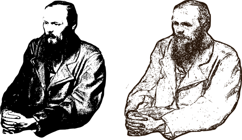 Фёдор Достоевский на белом фоне