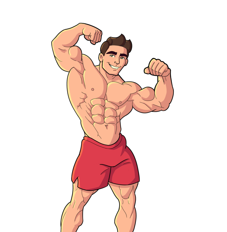 Бодибилдер мультяшный