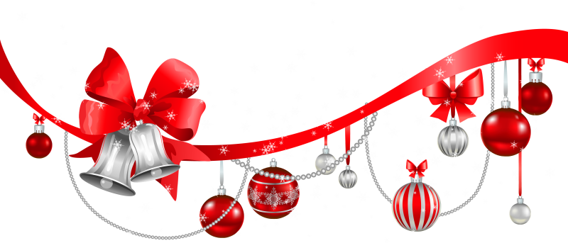 Новогодние украшения на белом фоне