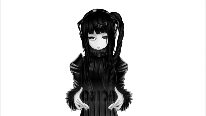 Аниме девушка на белом фоне