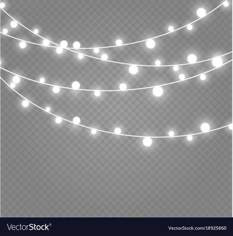 Светящаяся гирлянда на прозрачном фоне
