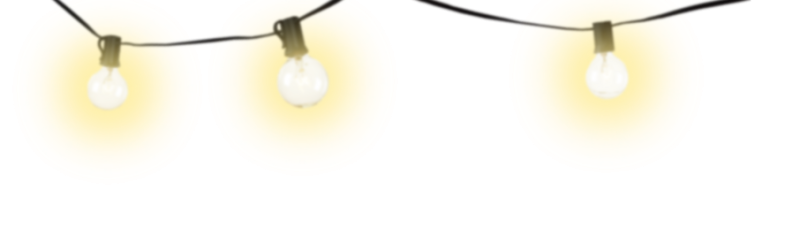 Светящиеся гирлянда на прозрачном фоне