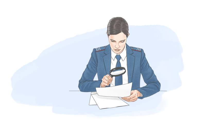 Следователь на белом фоне