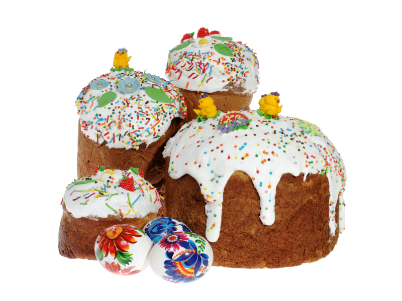 Кулич на белом фоне