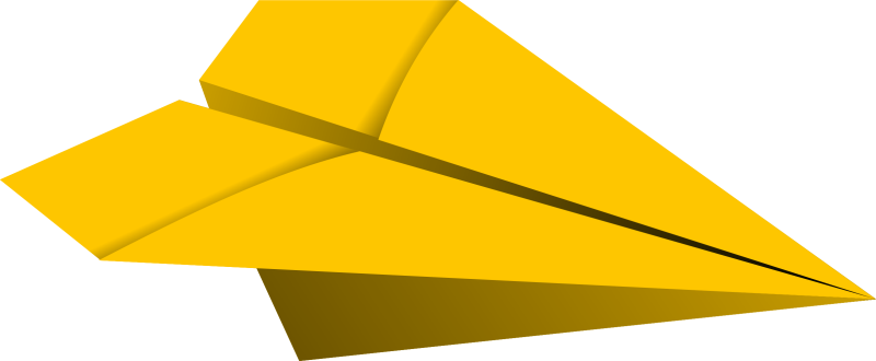 Желтый бумажный самолетик