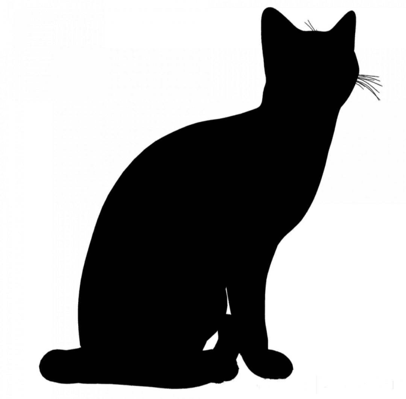 Черная кошка силуэт