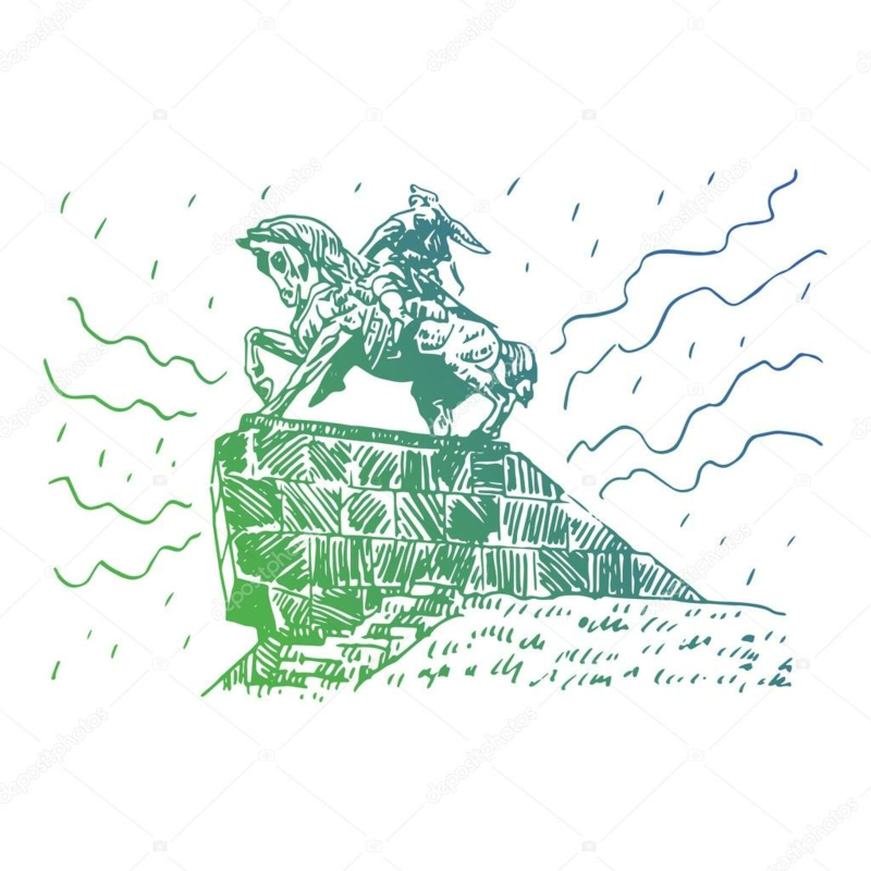 Раскраска памятник Салавата Юлаева