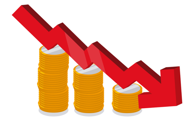 Снижение затрат на прозрачном фоне