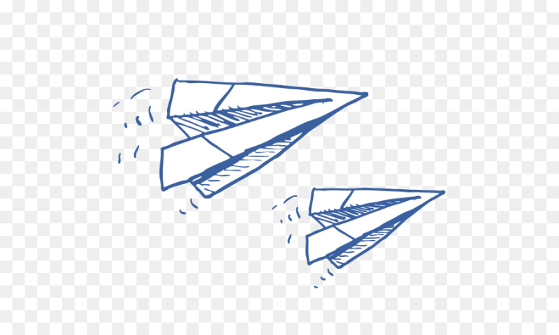 Бумажный самолет на прозрачном фоне