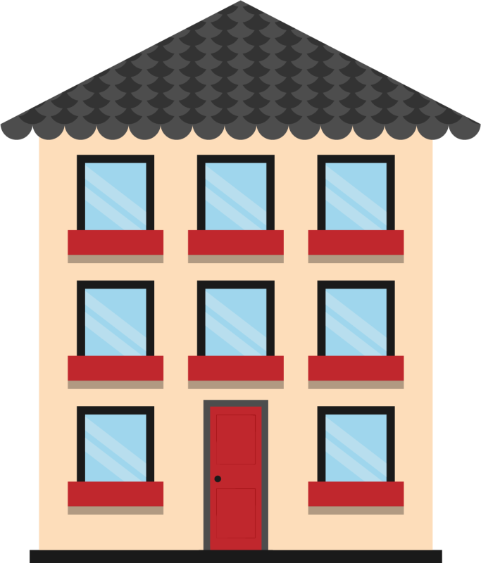 Многоэтажные домики на окна