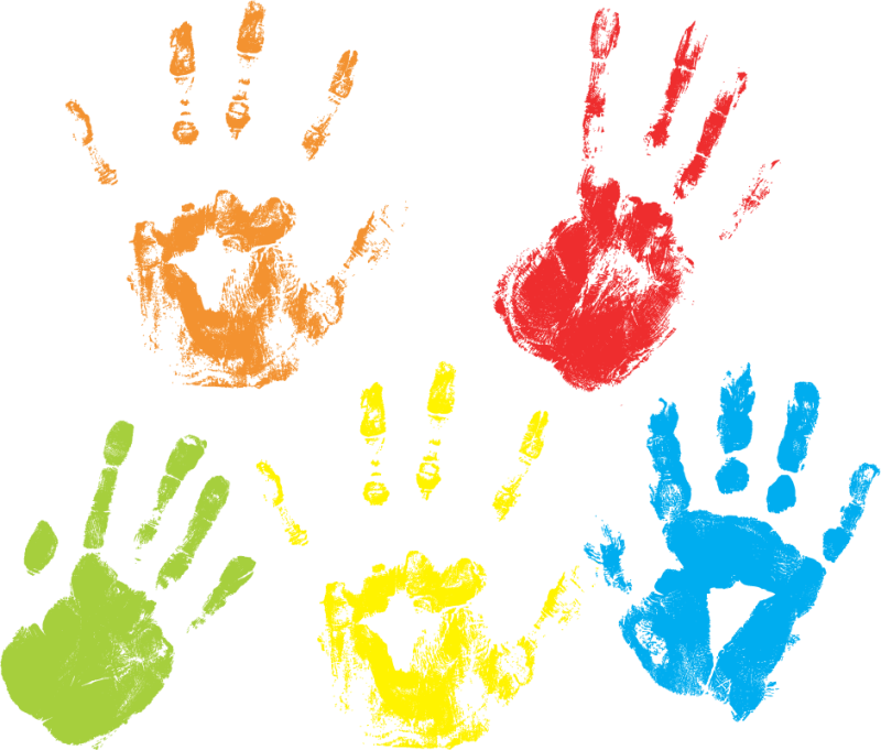 Отпечаток цветной ладошки