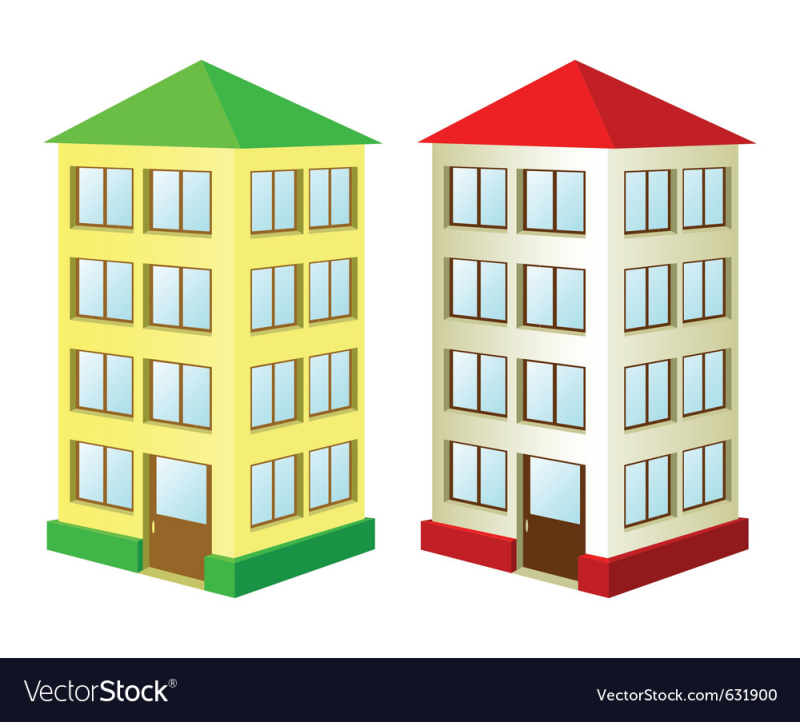 Многоэтажный дом мультяшный