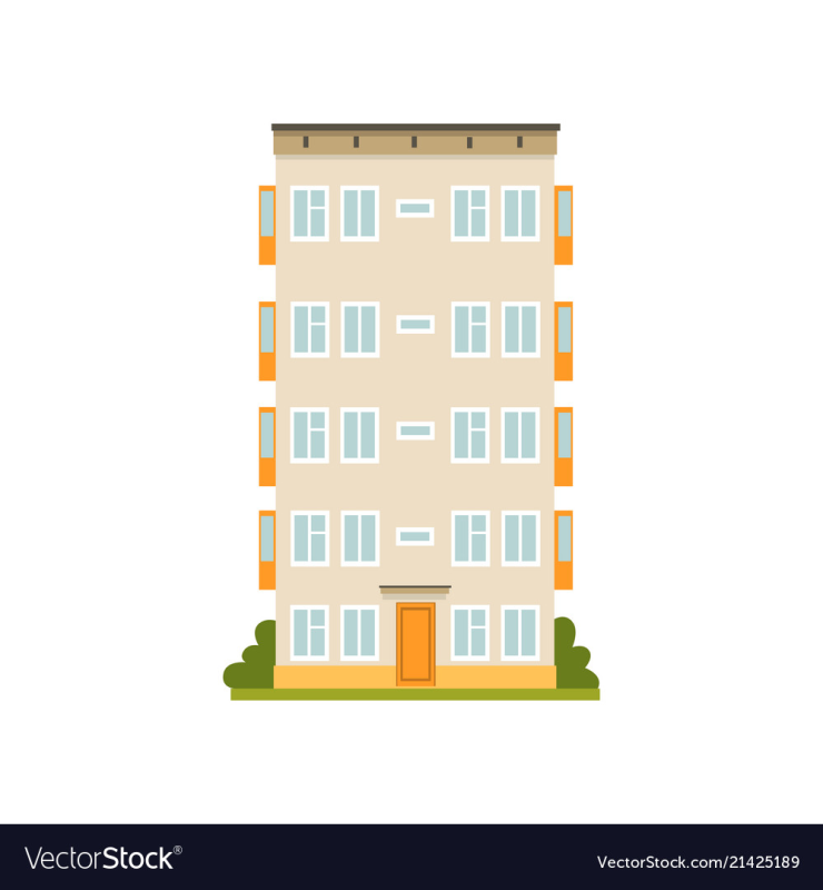 Многоэтажный дом на белом фоне