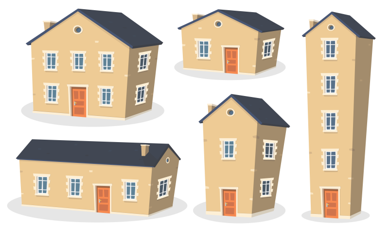 Широкие и узкие домики для детей