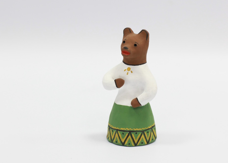 Каргопольская глиняная игрушка медведь