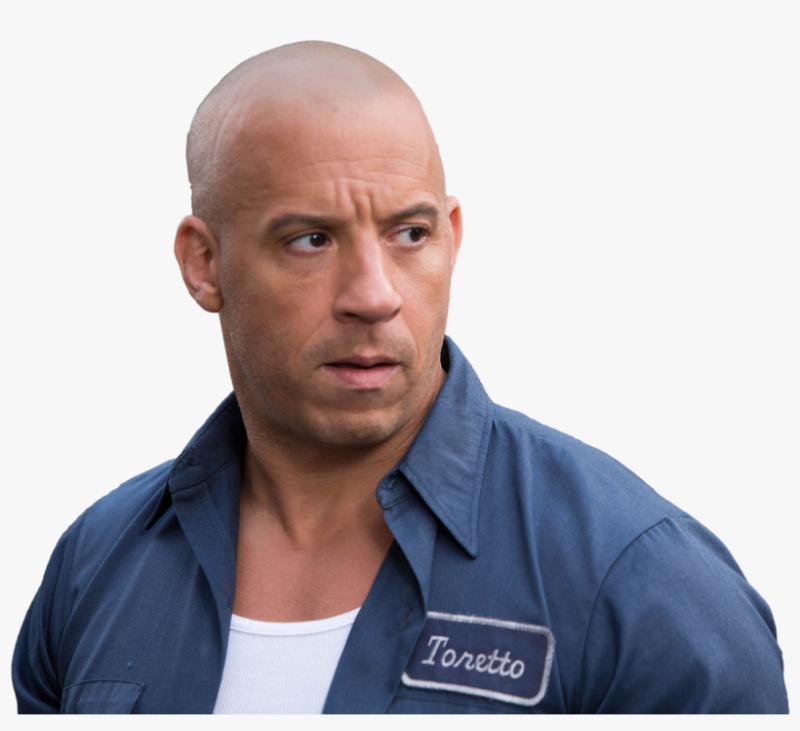 Доминик Торетто на белом фоне