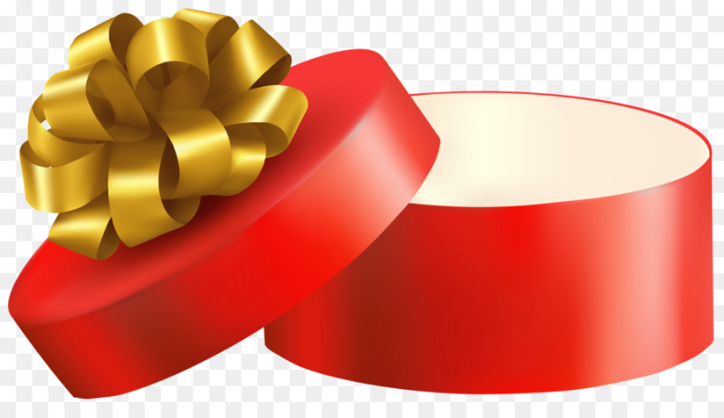 Открытая подарочная коробка на прозрачном фоне