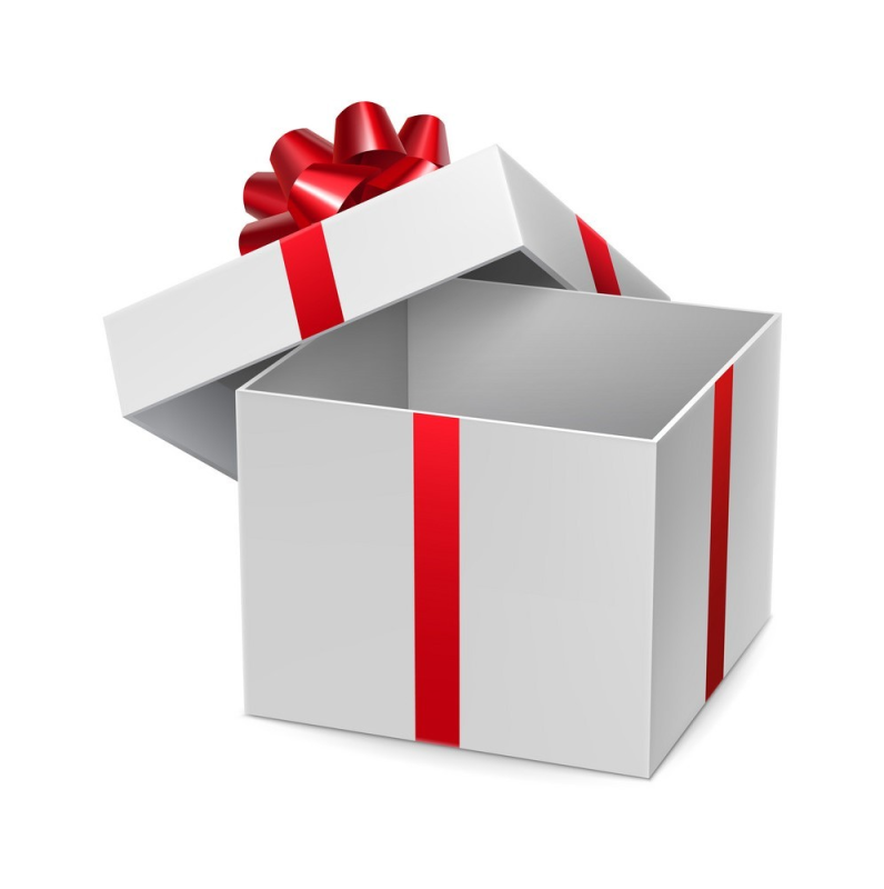 Открытая подарочная коробка без фона
